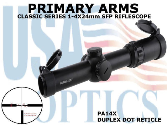 PRIMARY ARMS, PA14X, CLASSIC SERIES 1-4x24mm SFP DUPLEX DOT