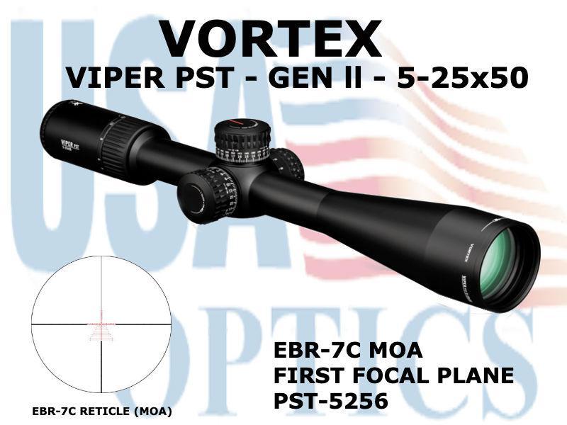 VORTEX, PST-5256, VIPER PST GEN II 5-25x50 FFP EBR-7C MOA