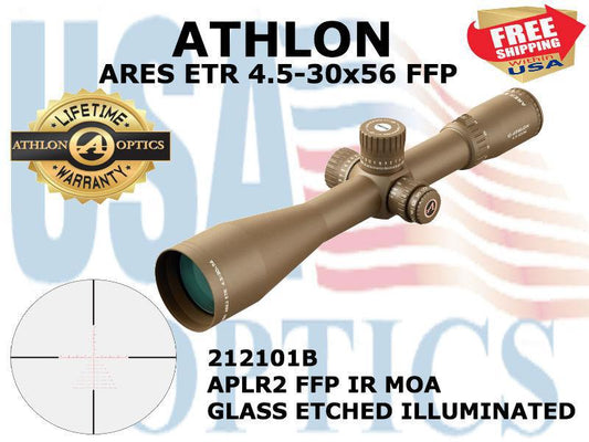 ATHLON, 212101B, ARES ETR 4.5-30x56, 34mm, APLR2 FFP IR MOA Reticle (Brown)