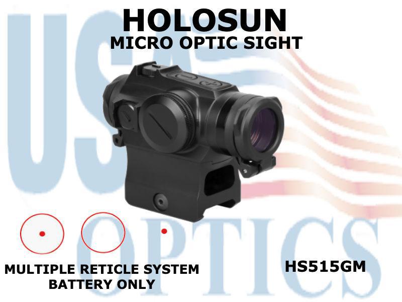 HOLOSUN, HS515GM, MICRO OPTIC SIGHT - RED - CIRCLE/DOT BATTERY ONLY