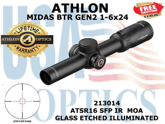 ATHLON, 213014, MIDAS BTR GEN2 1-6x24 ATSR16 SFP IR MIL