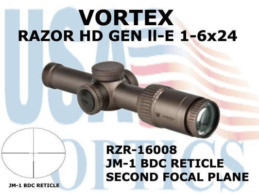 VORTEX, RZR-16008, RZR GEN II HD-E 1-6x24 JM-1 BDC