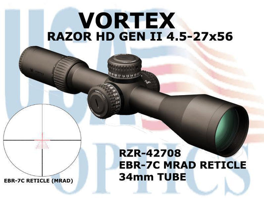 VORTEX, RZR-42708, RAZOR HD GEN II 4.5-27x56 EBR-7C MRAD
