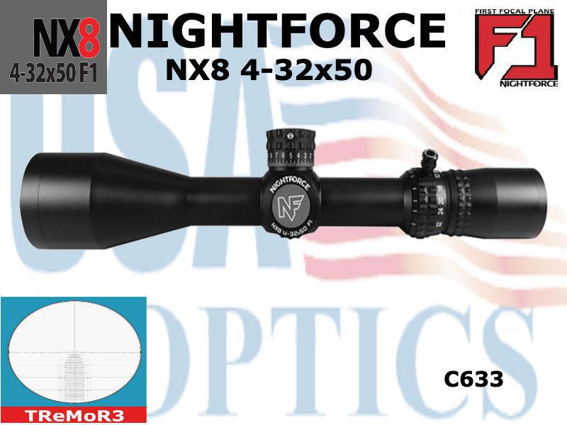 NIGHTFORCE, C633, NX8 4-32x50 COMPACT TREMOR3 F1