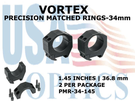 VORTEX, PMR-34-145, PRECISION MATCHED RINGS 34mm -1.45 INCHES