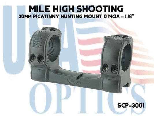 SPUHR, SCP-3001, 30mm PICATINNY HUNTING MOUNT 0 MOA - 1.18"