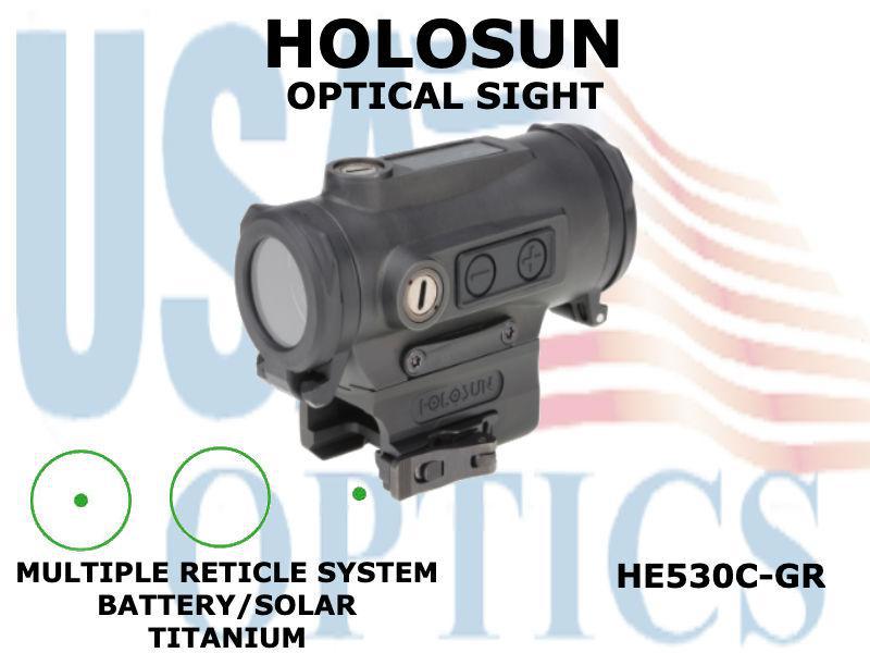 HOLOSUN, HE530C-GR, OPTICAL SIGHT - GREEN - BATTERY/SOLAR - TITANIUM