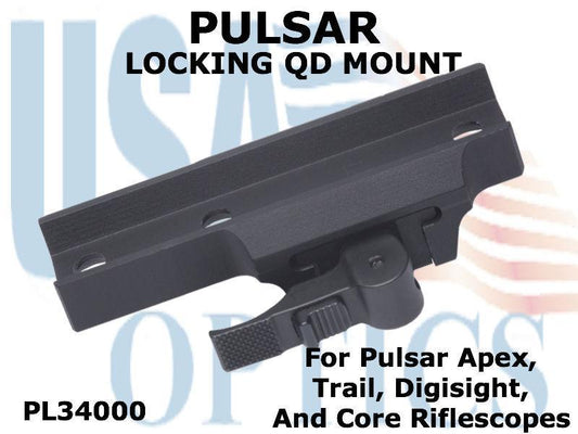 PULSAR, PL34000, LOCKING QD MOUNT FOR APEX, TRAIL, DIGISIGHT and CORE RIFLESCOPES