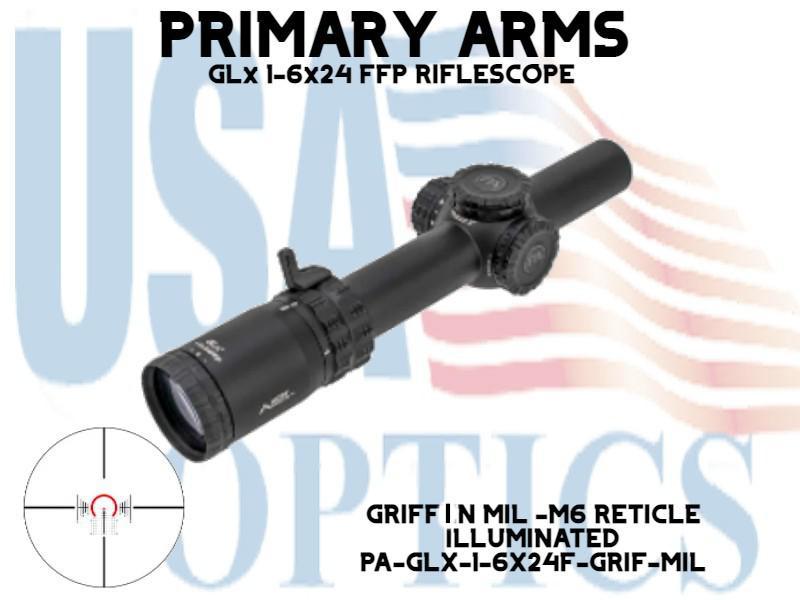 PRIMARY ARMS, PA-GLX-1-6X24F-GRIF-MIL, GLx 1-6x24mm FFP RIFLE SCOPE - ILLUMINATED ACSS GRIFFIN-M6 RETICLE