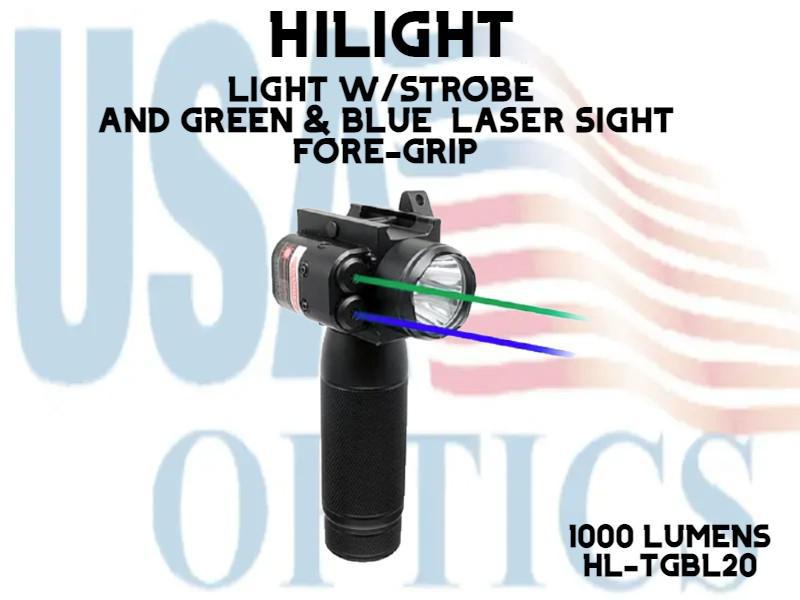 HILIGHT, HL-TGBL20, COBRA SERIES TACTICAL FORE GRIP LIGHT  W/BLUE AND GREEN LASERS