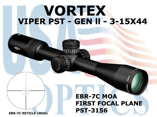 VORTEX, PST-3156, VIPER PST GEN II 3-15x44 FFP EBR-7C MOA