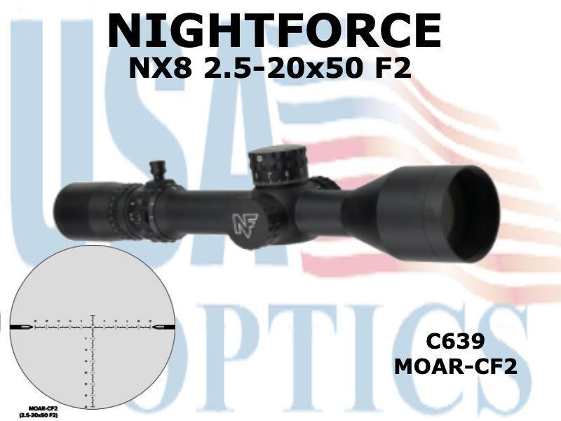 NIGHTFORCE, C639, NX8 2.5-20x50 F2 MOAR-CF2