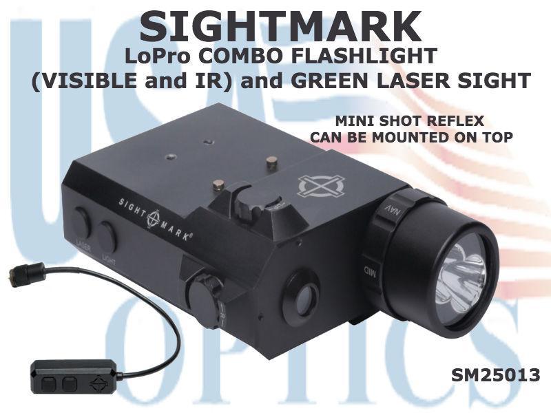 SIGHTMARK, SM25013, LoPro COMBO LIGHT (VISIBLE AND IR) AND GREEN LASER