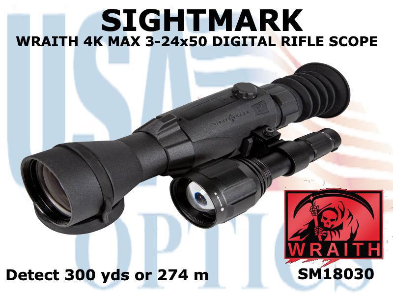 SIGHTMARK, SM18030, WRAITH 4K MAX 3-24x50 DIGITAL NIGHTVISION RIFLESCOPE